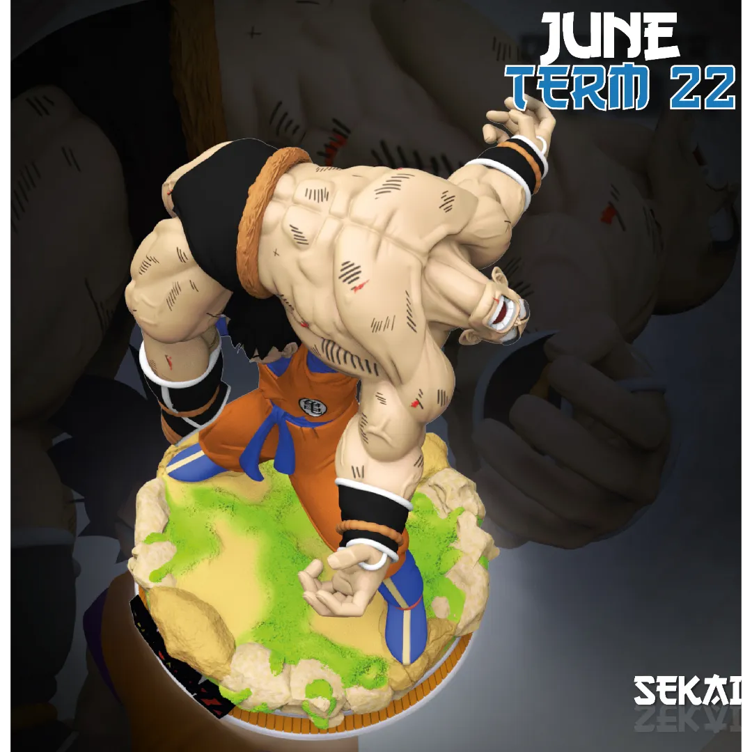 Goku vs Nappa  - Unassembled and Unpainted Garage Kit - Model Designed by Sekai3D