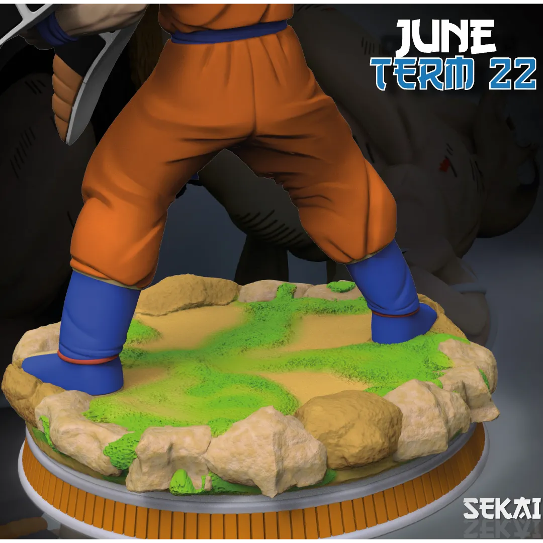 Goku vs Nappa  - Unassembled and Unpainted Garage Kit - Model Designed by Sekai3D