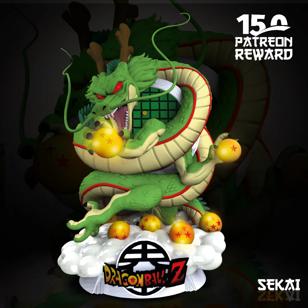 Shenron Diorama - Unassembled and Unpainted Garage Kit - Model Designed by Sekai3D