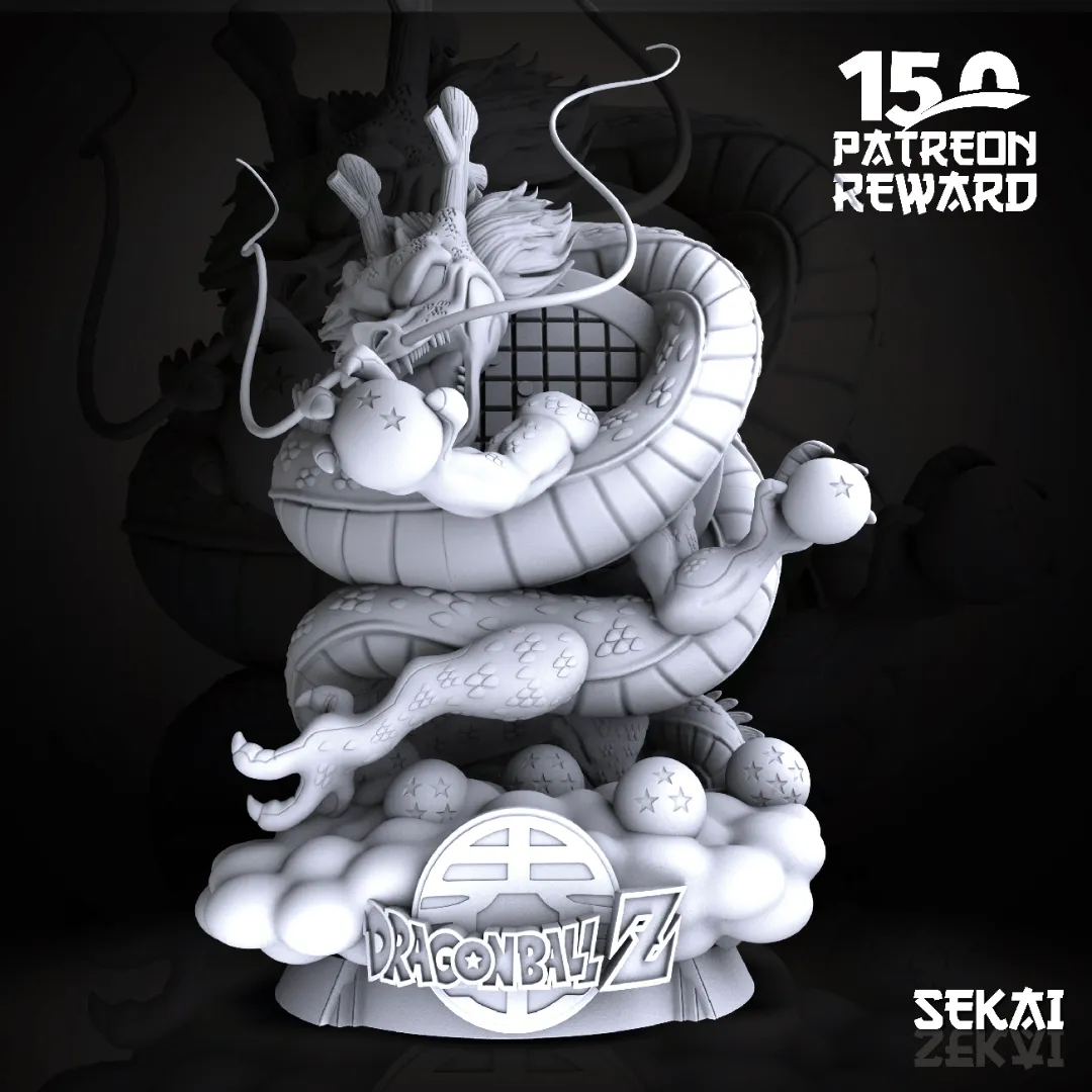 Shenron Diorama - Unassembled and Unpainted Garage Kit - Model Designed by Sekai3D