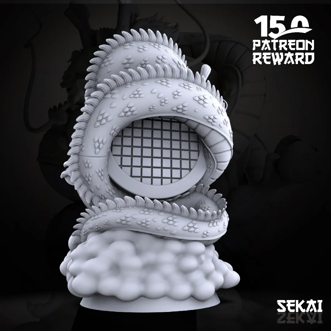 Shenron Diorama - Unassembled and Unpainted Garage Kit - Model Designed by Sekai3D