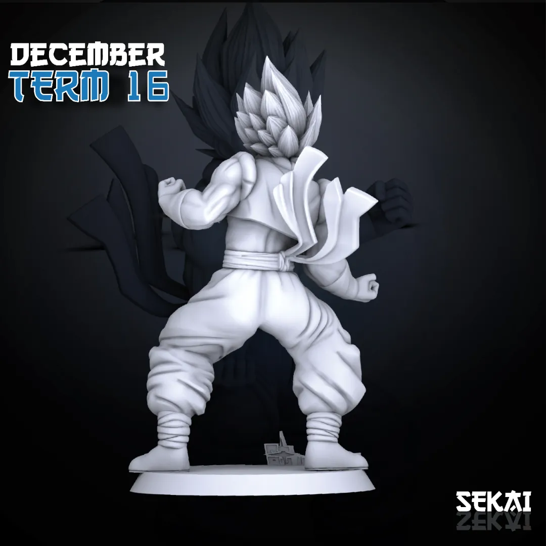 SSJ Blue Gogeta - Unassembled and Unpainted Garage Kit - Model Designed by Sekai3d