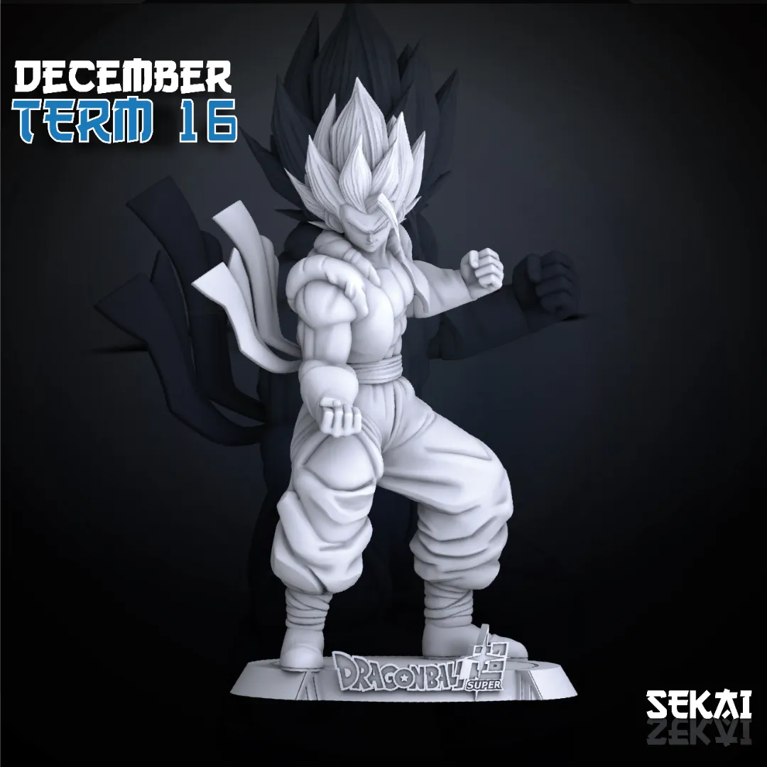 SSJ Blue Gogeta - Unassembled and Unpainted Garage Kit - Model Designed by Sekai3d