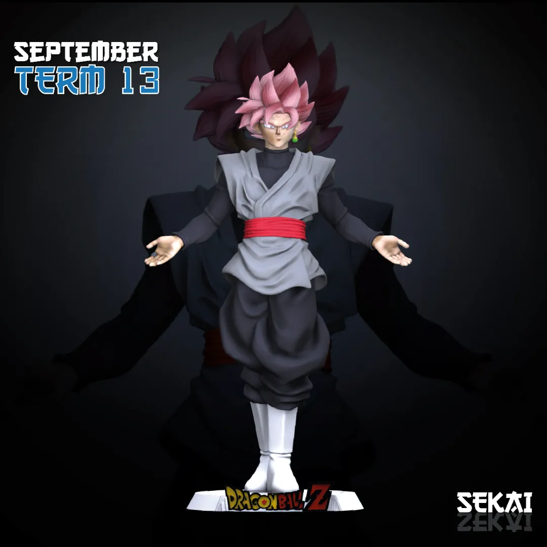 SSJ Rose Goku Black - Unassembled and Unpainted Garage Kit - Model Designed by Sekai3D