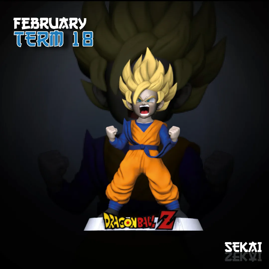 SSJ Goten - Unassembled and Unpainted Garage Kit - Model Designed by Sekai3D