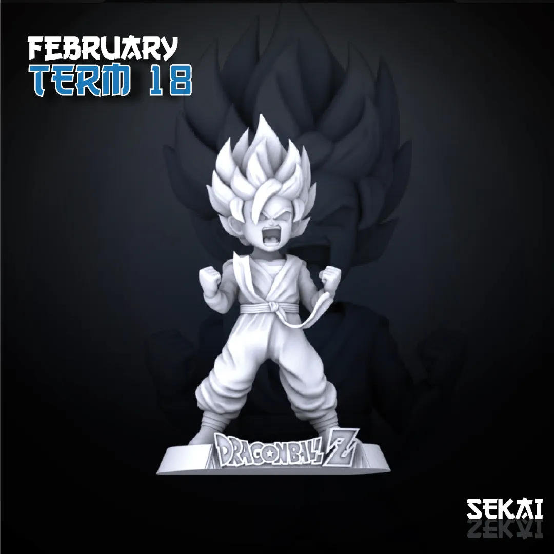 SSJ Goten - Unassembled and Unpainted Garage Kit - Model Designed by Sekai3D
