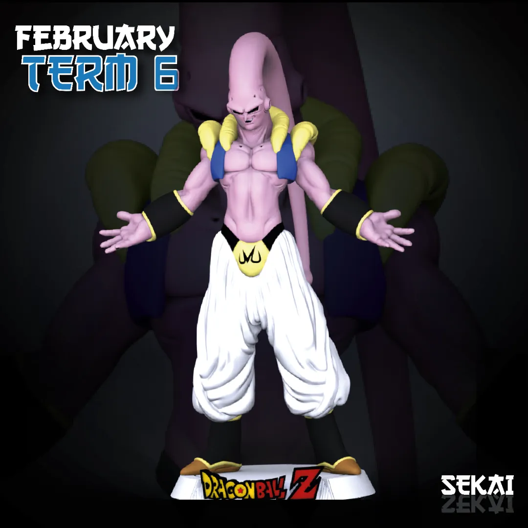 Super Buu (Gotenks Absorbed) - Unassembled and Unpainted Garage Kit - Model Designed by Sekai3D