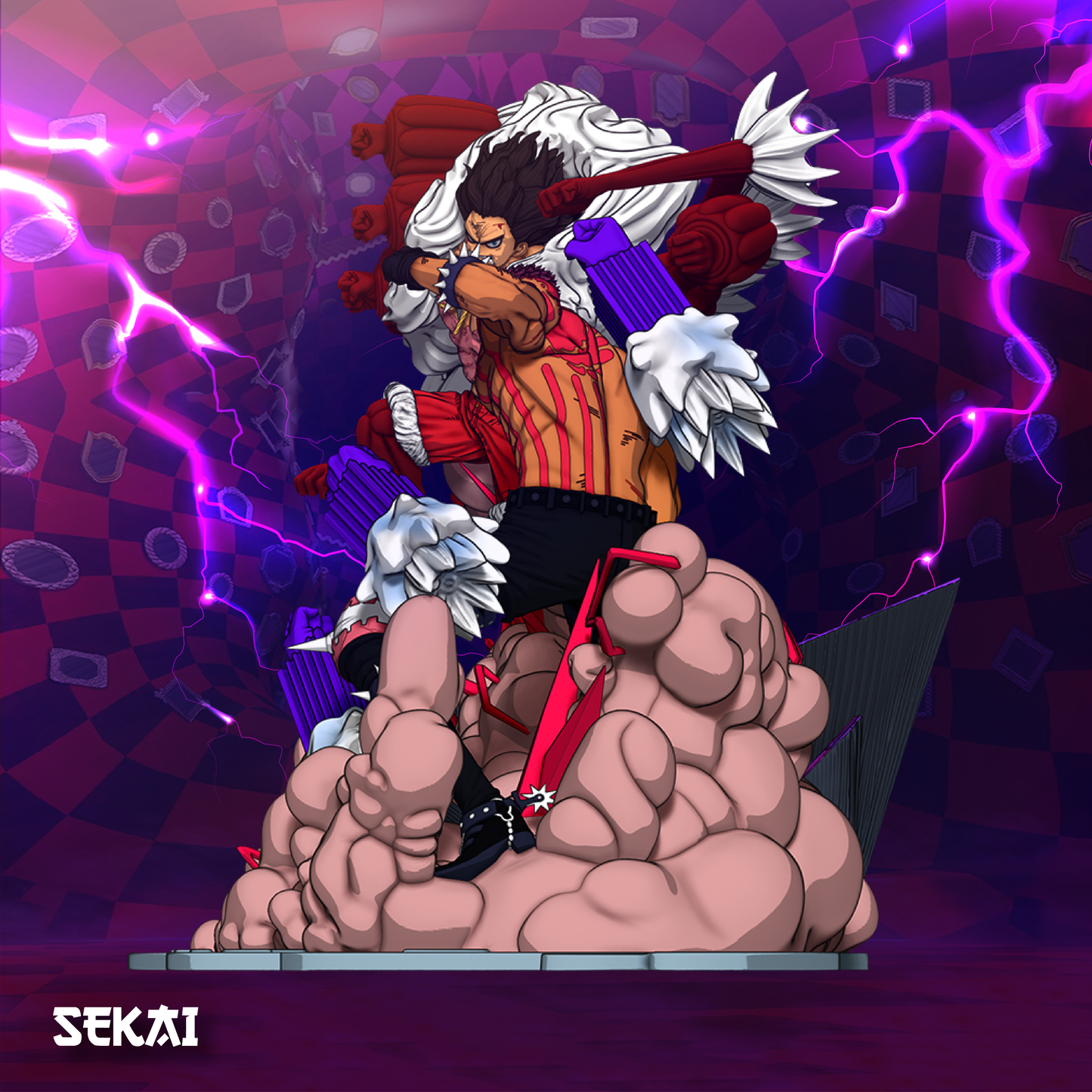 Luffy vs Katakuri Diorama - Unassembled and Unpainted Garage Kit - Model Designed by Sekai3D