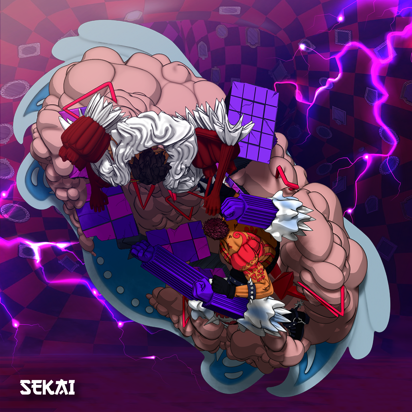 Luffy vs Katakuri Diorama - Unassembled and Unpainted Garage Kit - Model Designed by Sekai3D