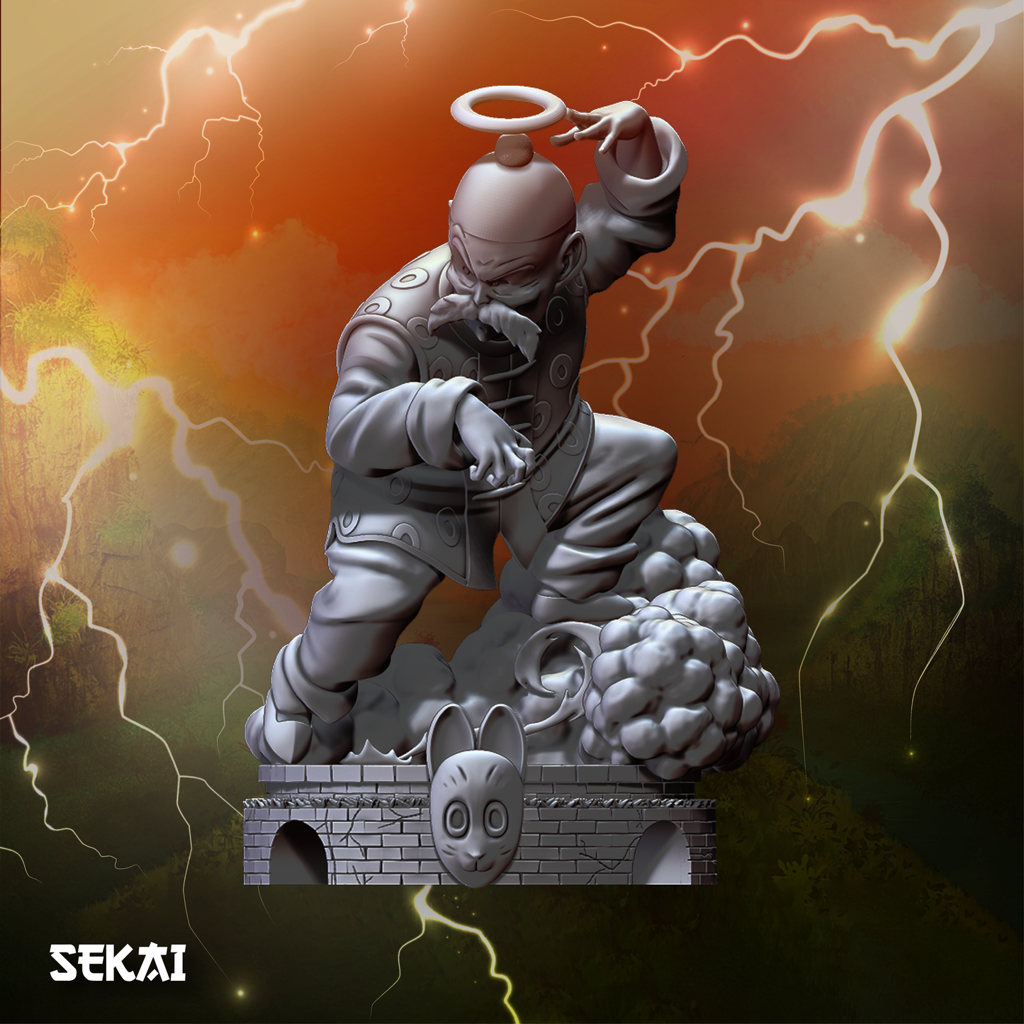 Grandpa Gohan - Unassembled and Unpainted Garage Kit - Model Designed by Sekai3D