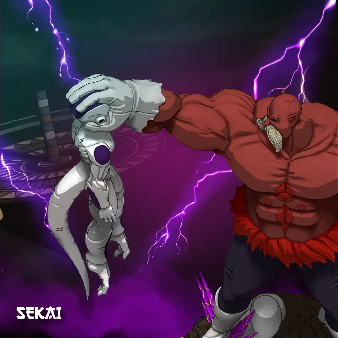 Toppo vs Freiza - Unassembled and Unpainted Garage Kit - Model Designed by Sekai3D