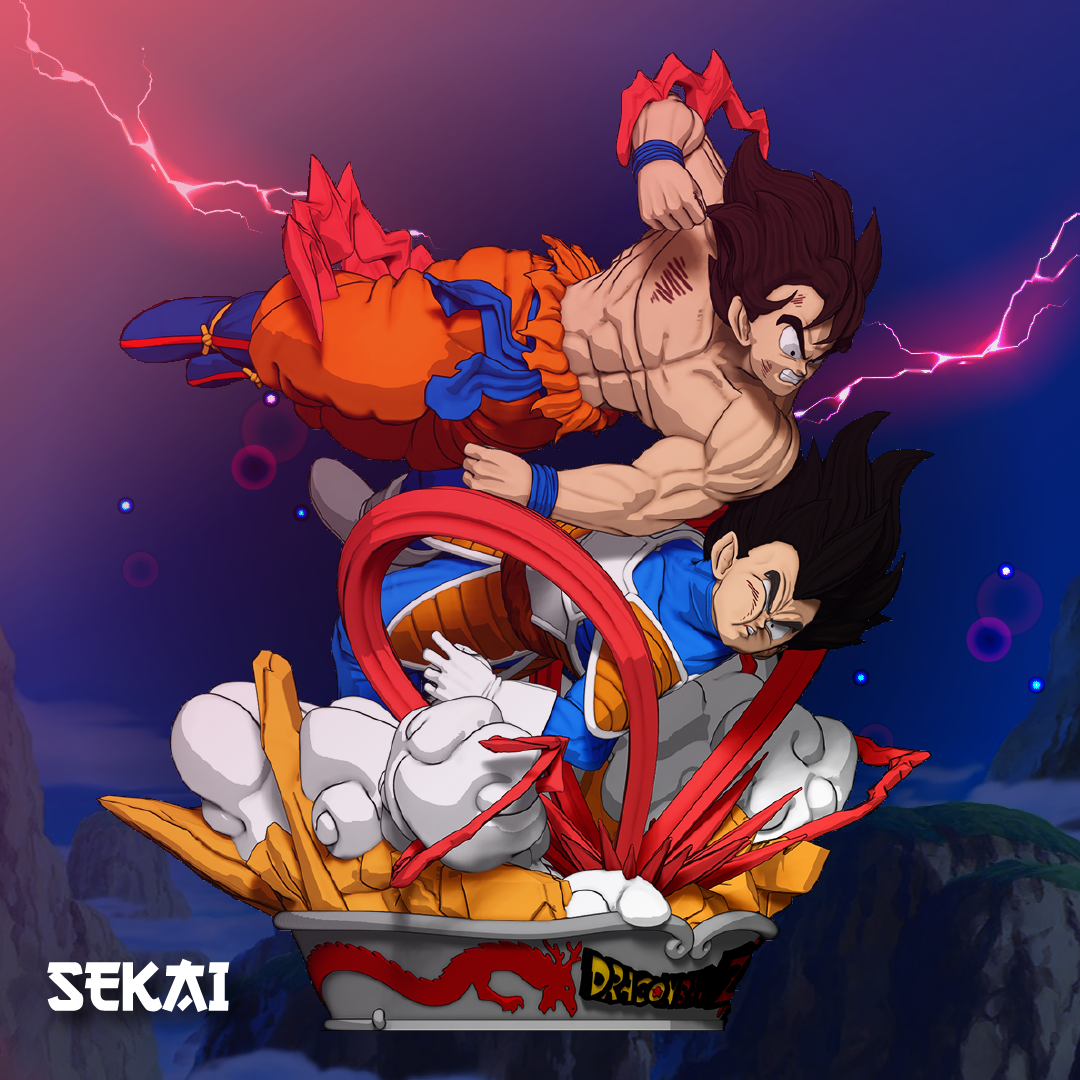 Goku vs Vegeta - Unassembled and Unpainted Garage Kit - Model Designed by Sekai3D