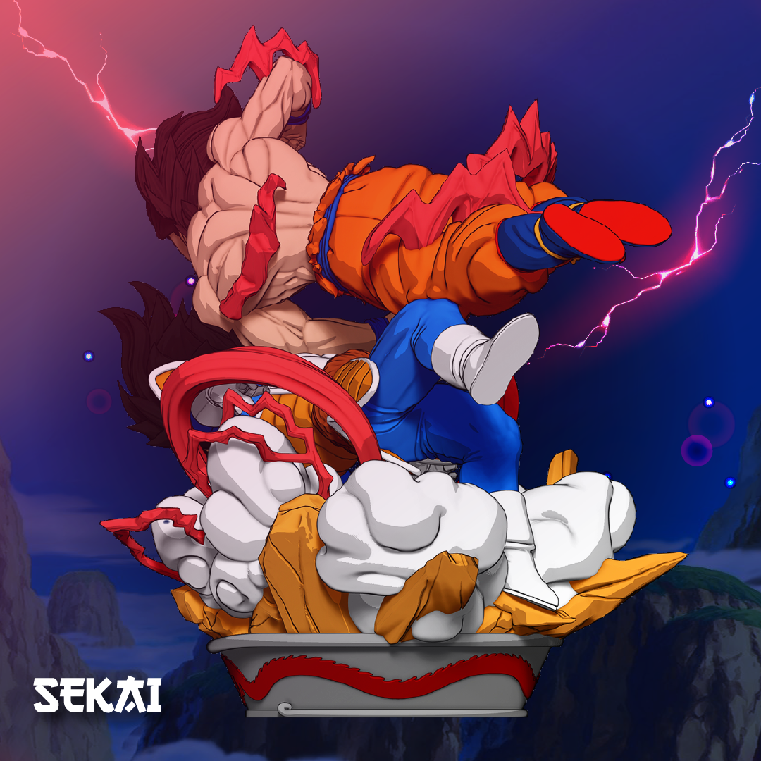Goku vs Vegeta - Unassembled and Unpainted Garage Kit - Model Designed by Sekai3D