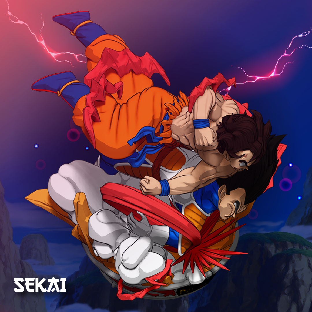 Goku vs Vegeta - Unassembled and Unpainted Garage Kit - Model Designed by Sekai3D
