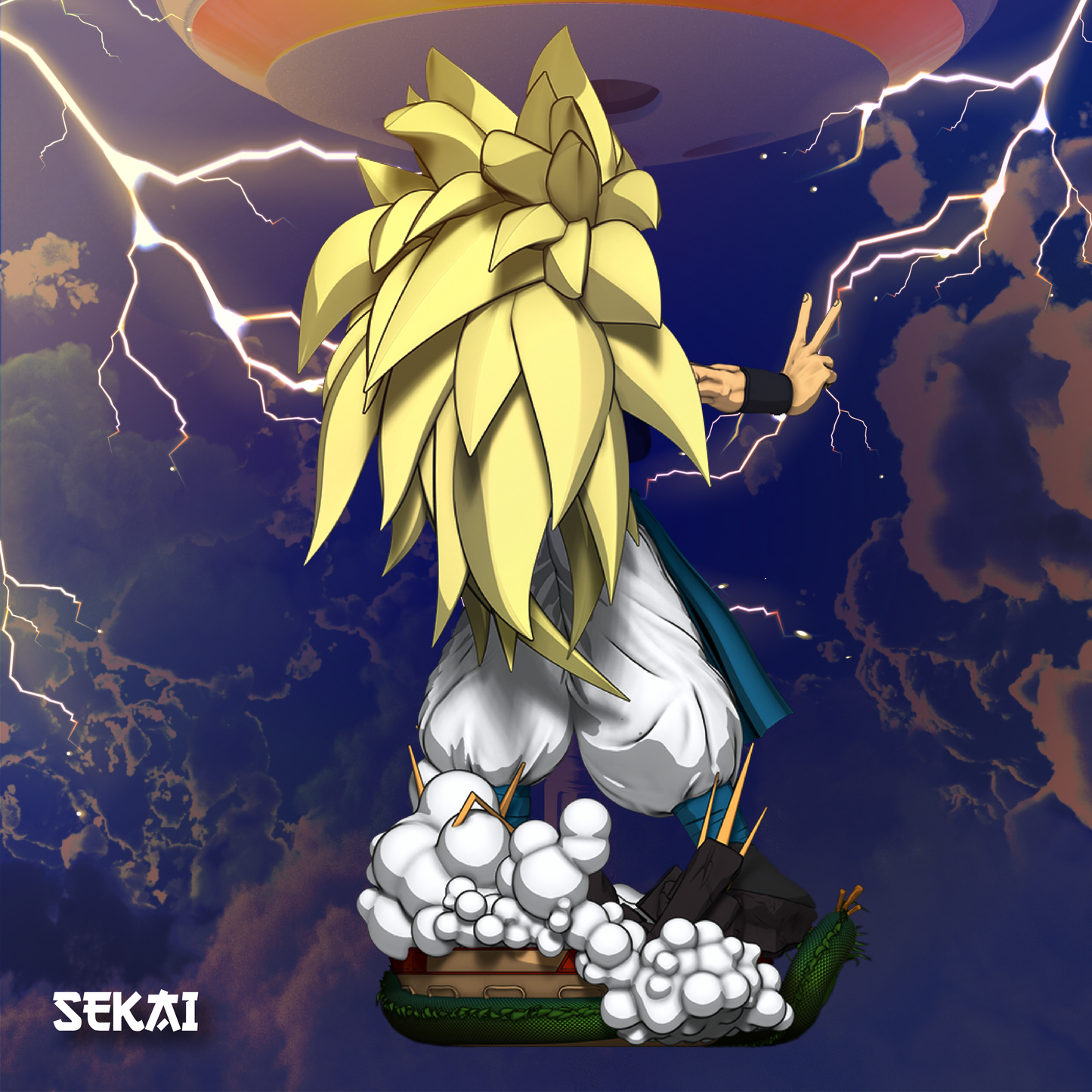 SSJ3 Gotenks - Unassembled and Unpainted Garage Kit - Model Designed by Sekai3D
