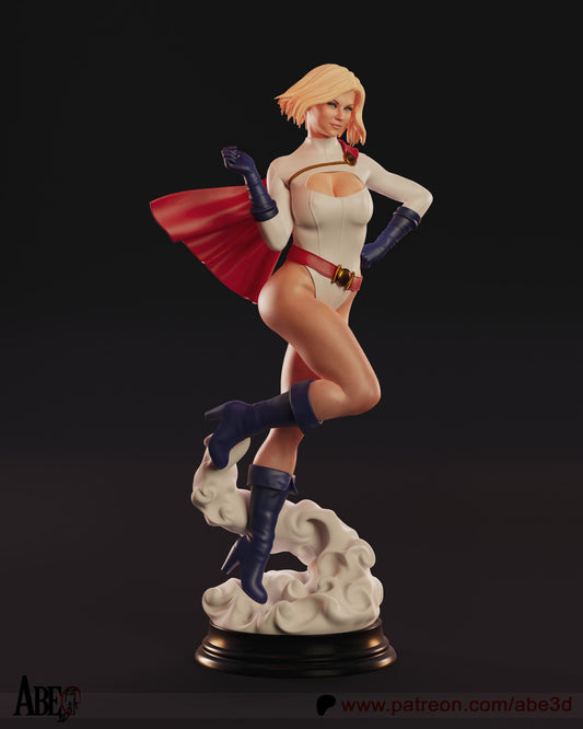 Powergirl - Unassembled and Unpainted Garage Kit - Model Designed by Abe3d