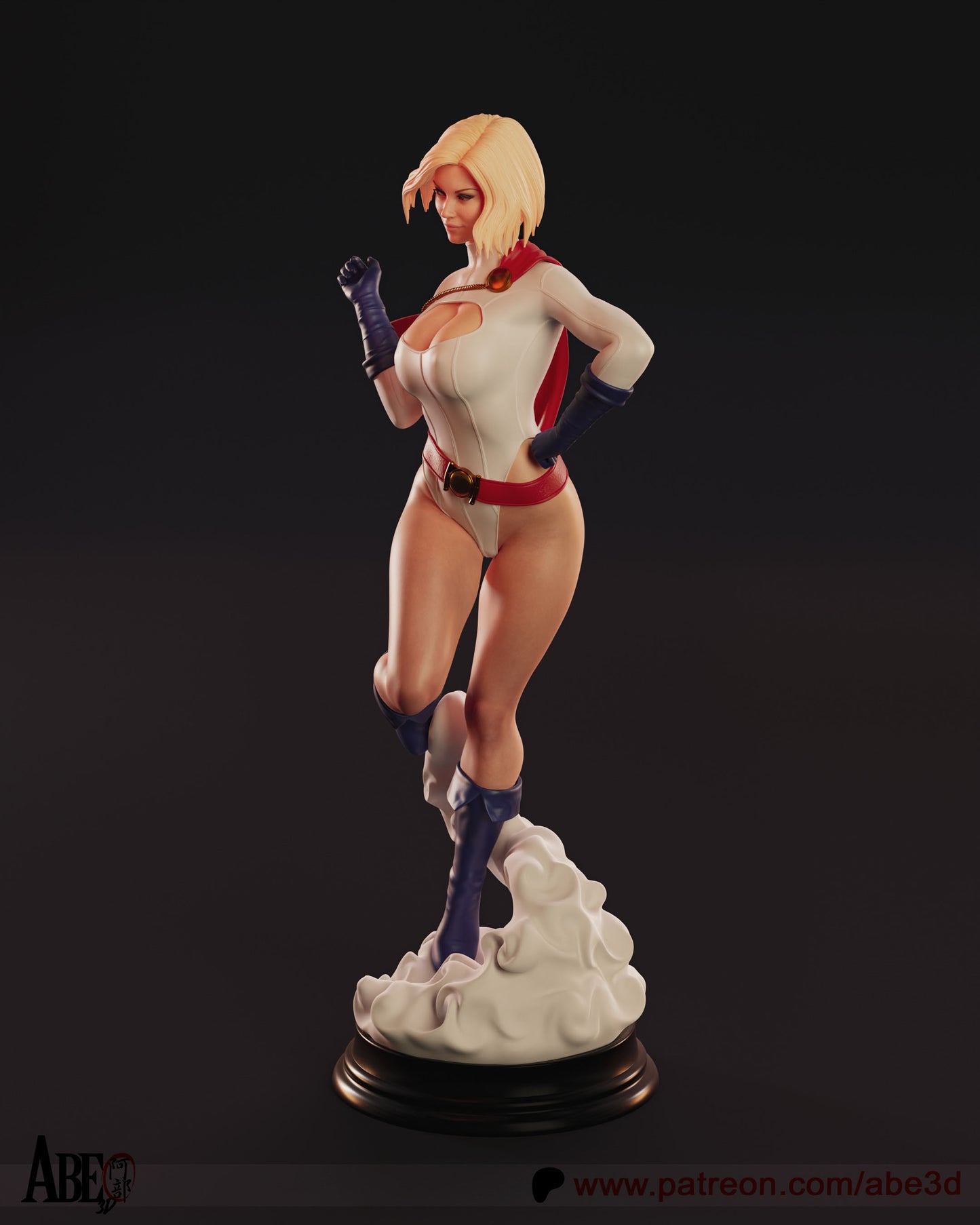 Powergirl - Unassembled and Unpainted Garage Kit - Model Designed by Abe3d