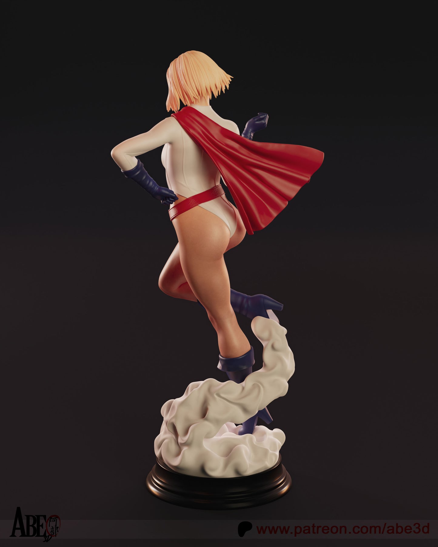 Powergirl - Unassembled and Unpainted Garage Kit - Model Designed by Abe3d