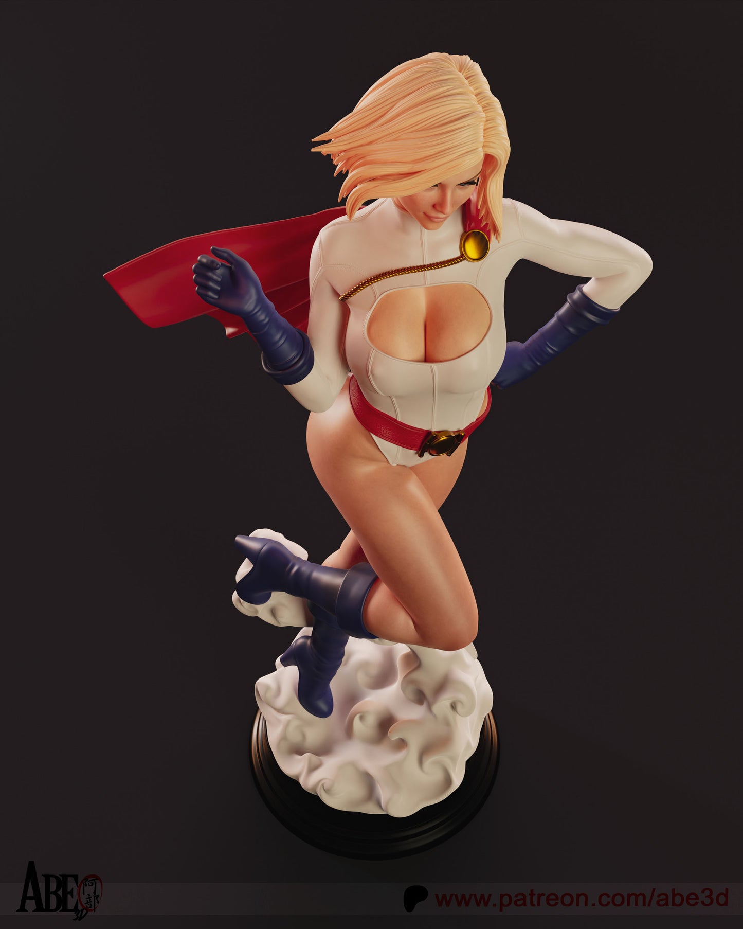 Powergirl - Unassembled and Unpainted Garage Kit - Model Designed by Abe3d