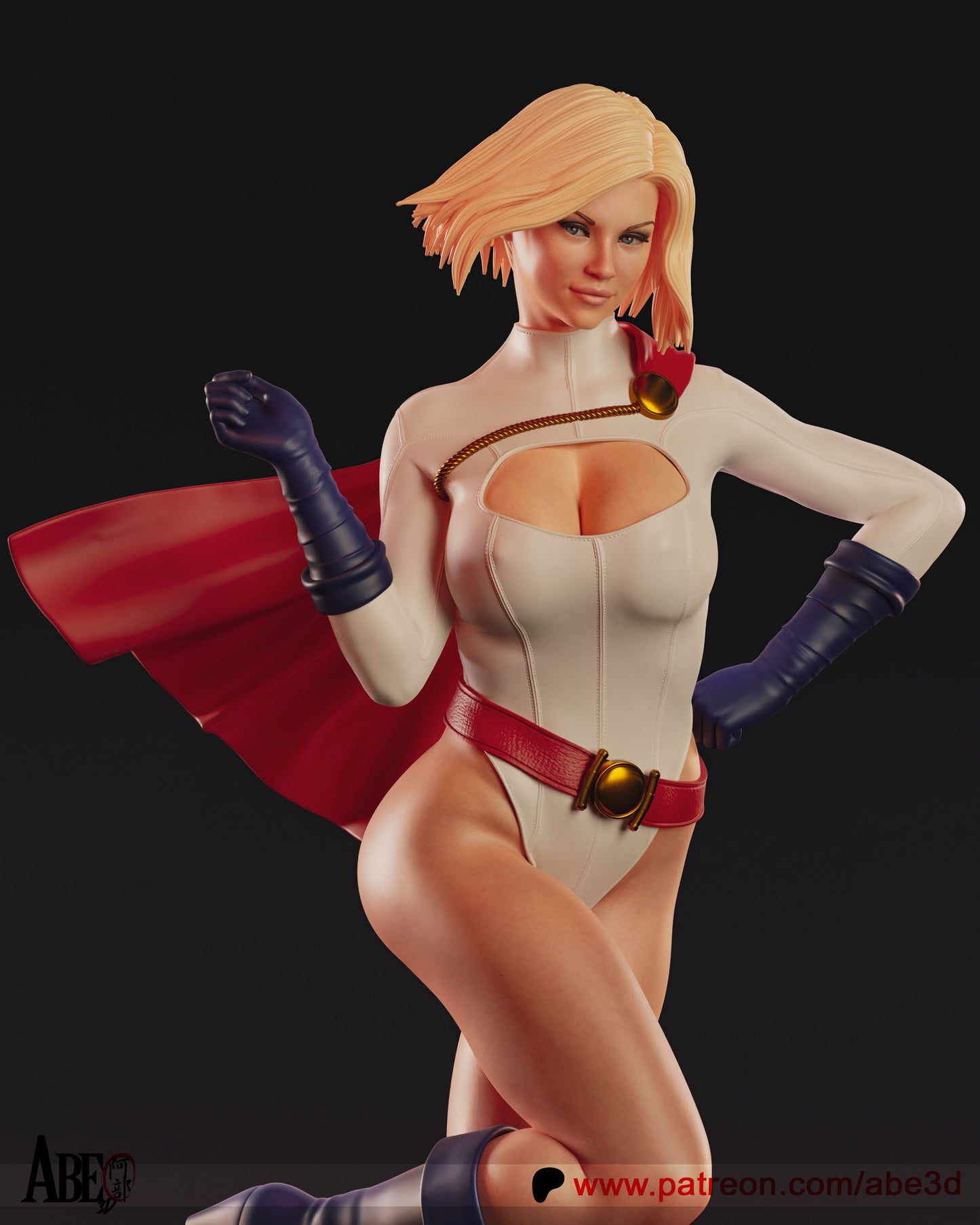 Powergirl - Unassembled and Unpainted Garage Kit - Model Designed by Abe3d