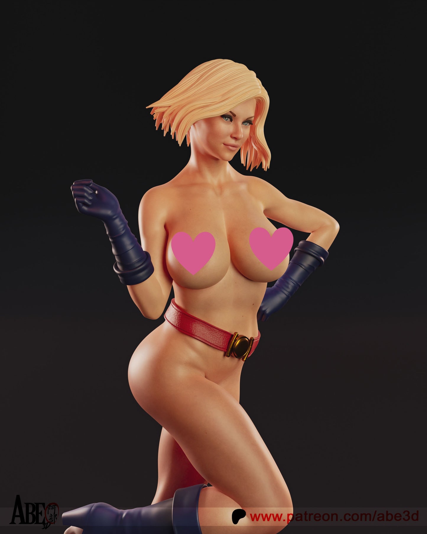 Powergirl NSFW - Unassembled and Unpainted Garage Kit - Model Designed by Abe3d