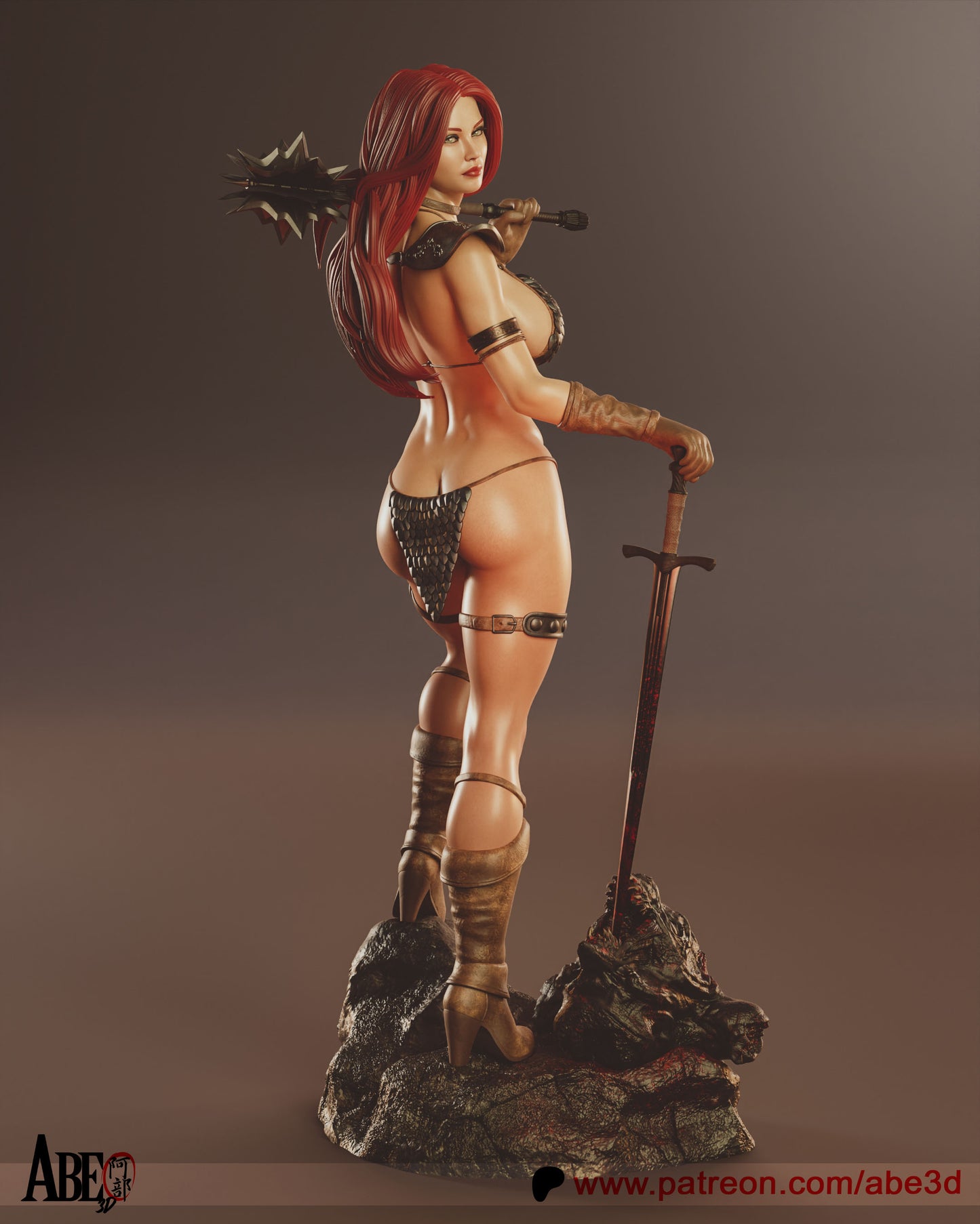 Red Sonja - Unassembled and Unpainted Garage Kit - Model Designed by Abe3d