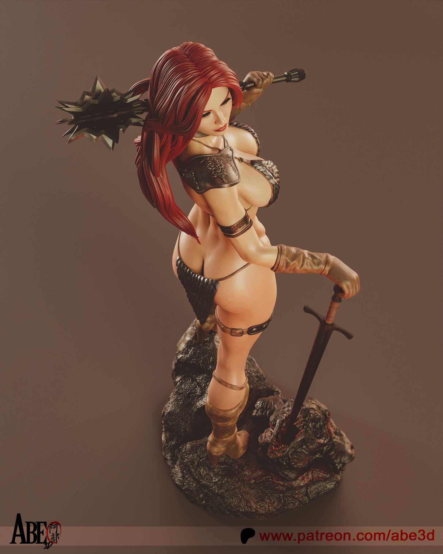 Red Sonja - Unassembled and Unpainted Garage Kit - Model Designed by Abe3d
