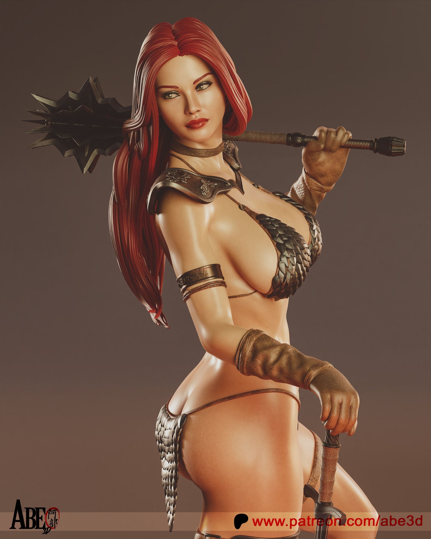 Red Sonja - Unassembled and Unpainted Garage Kit - Model Designed by Abe3d