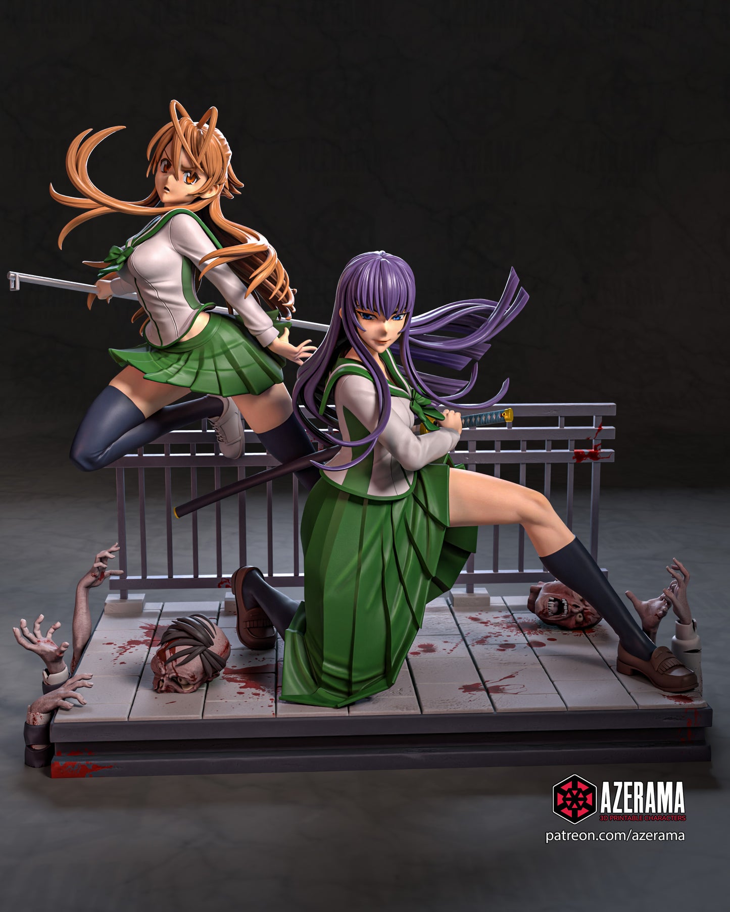 Saeko x Rei - Unassembled and Unpainted Garage Kit - Model Designed by Azerama