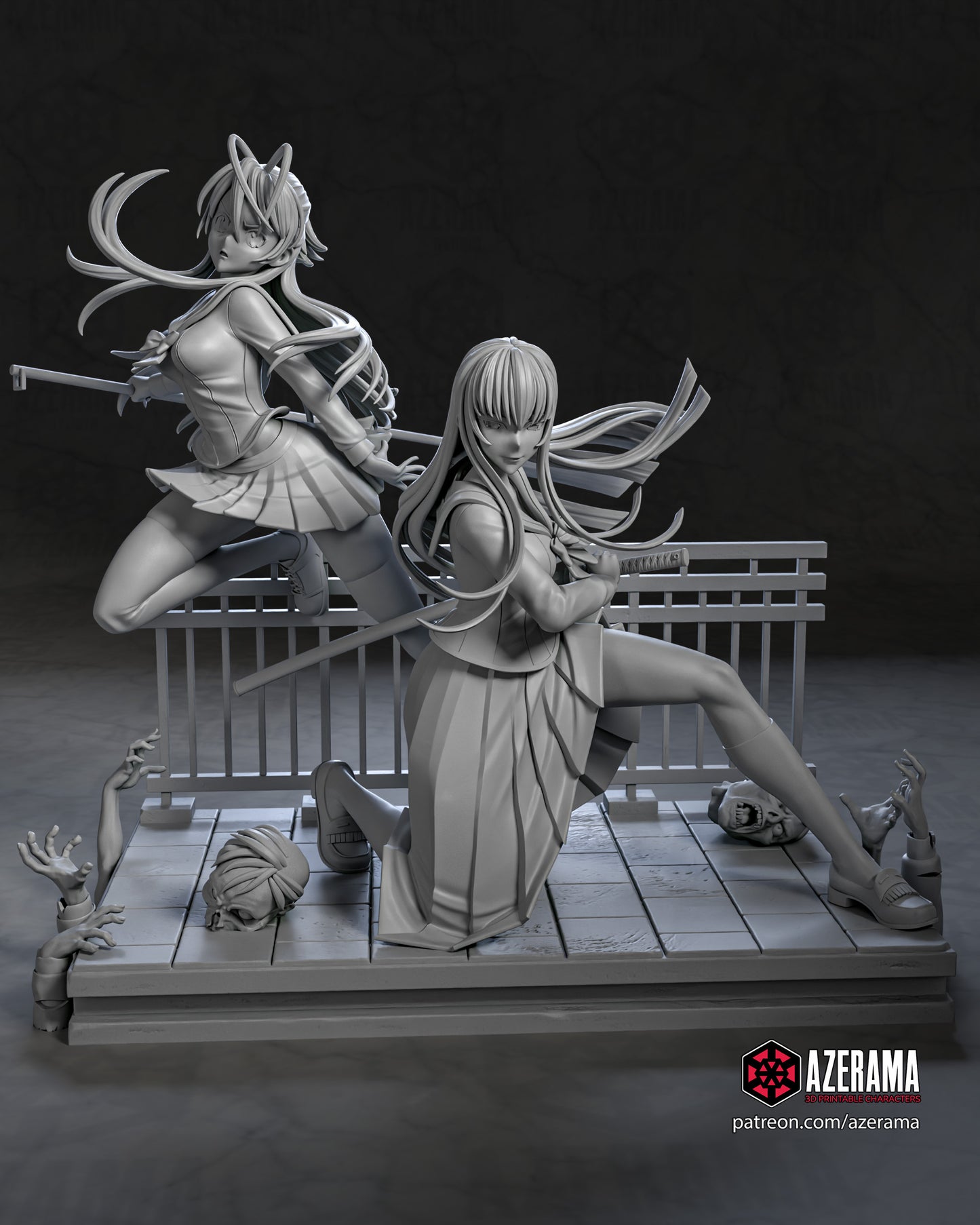 Saeko x Rei - Unassembled and Unpainted Garage Kit - Model Designed by Azerama