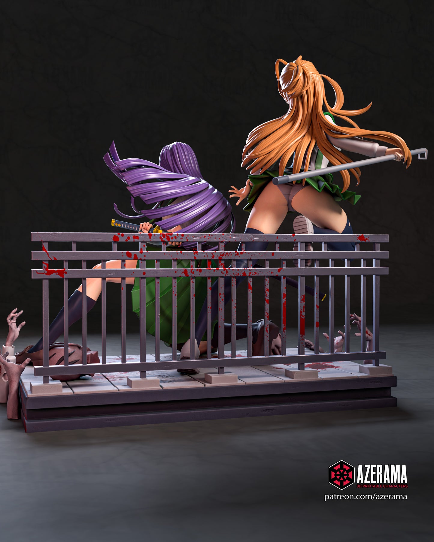Saeko x Rei - Unassembled and Unpainted Garage Kit - Model Designed by Azerama