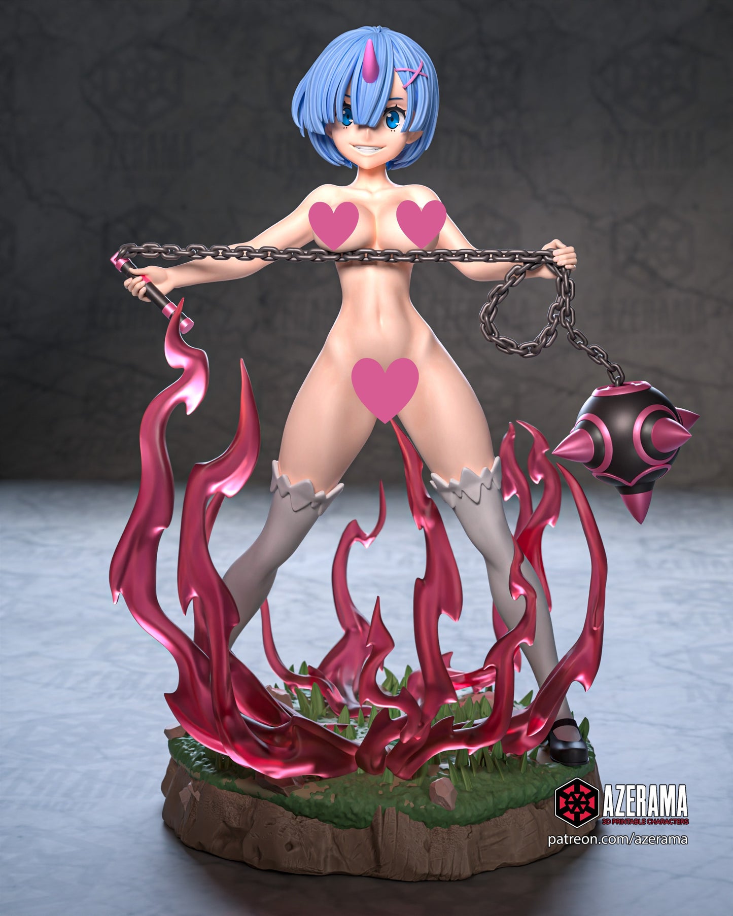 Rem NSFW - Unassembled And Unpainted Garage Kit - Model Designed by Azerama