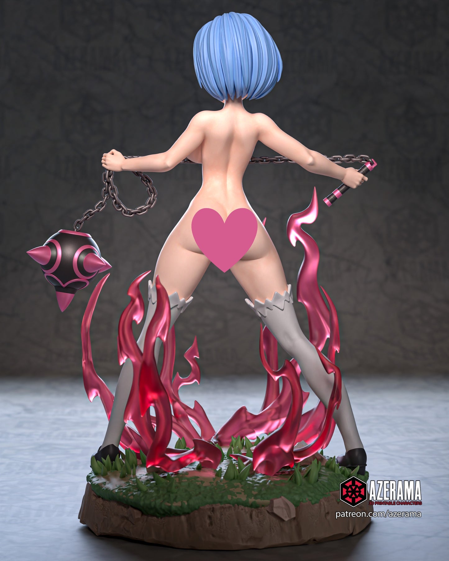 Rem NSFW - Unassembled And Unpainted Garage Kit - Model Designed by Azerama