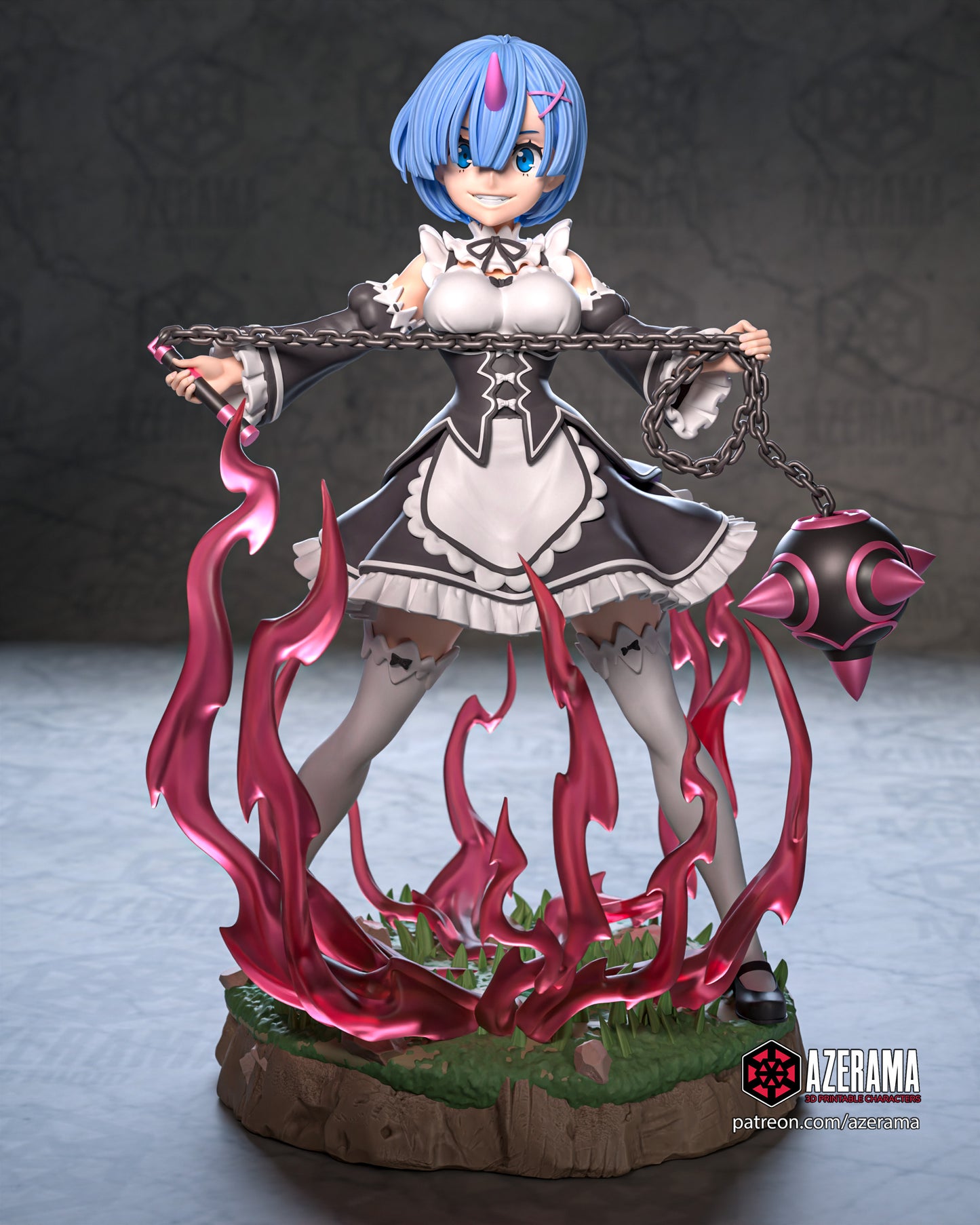 Rem - Unassembled And Unpainted Garage Kit - Model Designed by Azerama