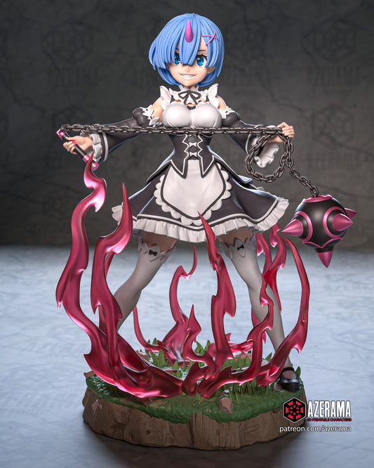 Rem - Unassembled And Unpainted Garage Kit - Model Designed by Azerama
