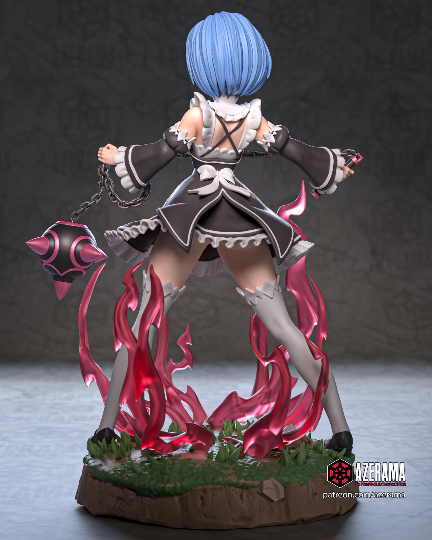 Rem - Unassembled And Unpainted Garage Kit - Model Designed by Azerama