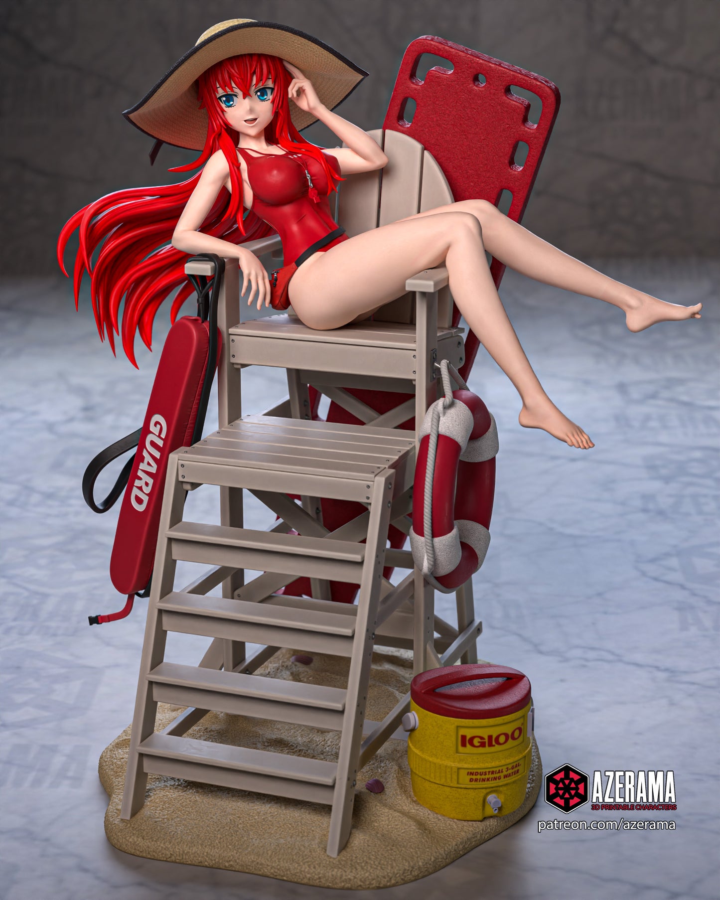 Rias (Lifeguard) - Unassembled and Unpainted Garage Kit - Model Designed by Azerama