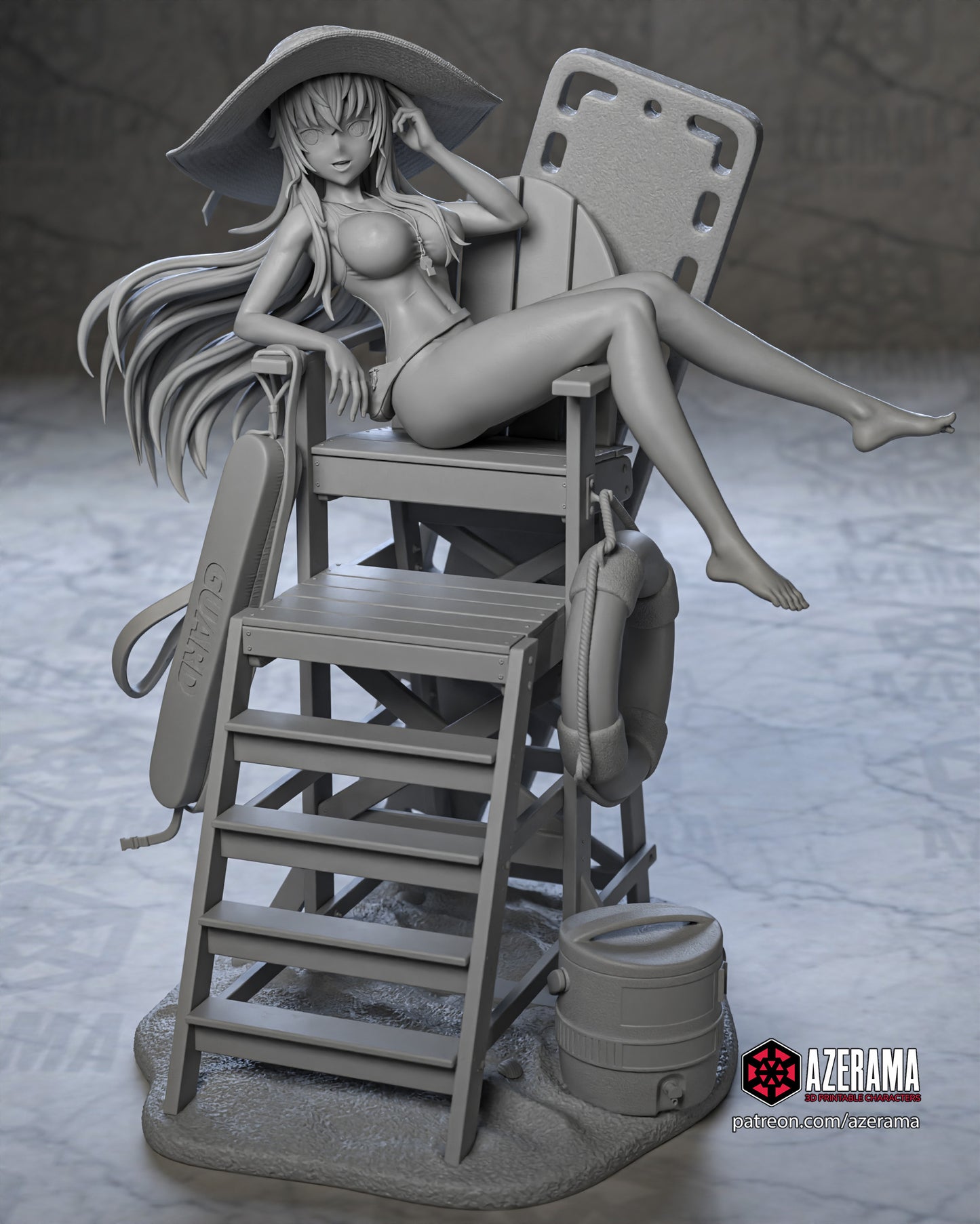 Rias (Lifeguard) - Unassembled and Unpainted Garage Kit - Model Designed by Azerama
