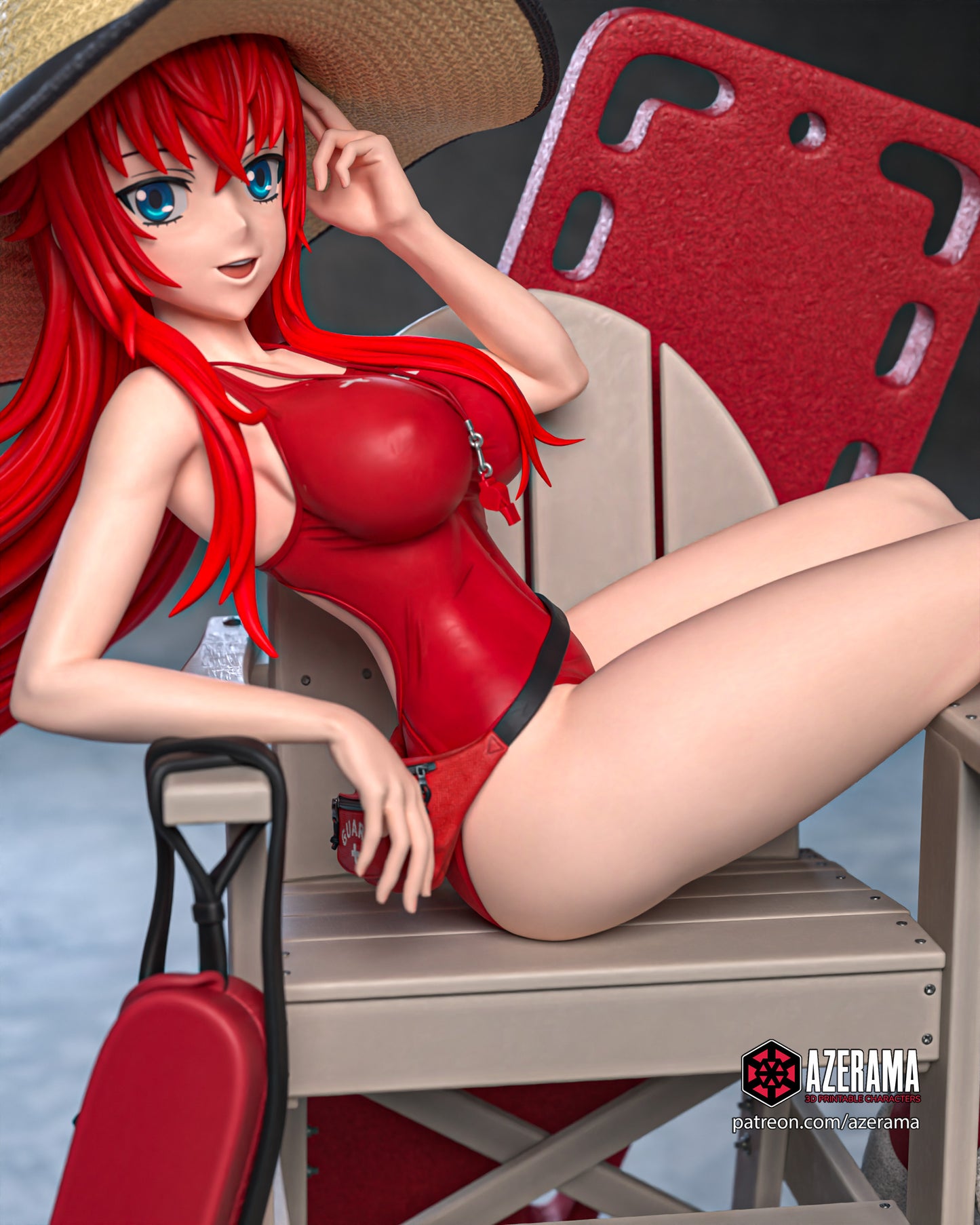 Rias (Lifeguard) - Unassembled and Unpainted Garage Kit - Model Designed by Azerama