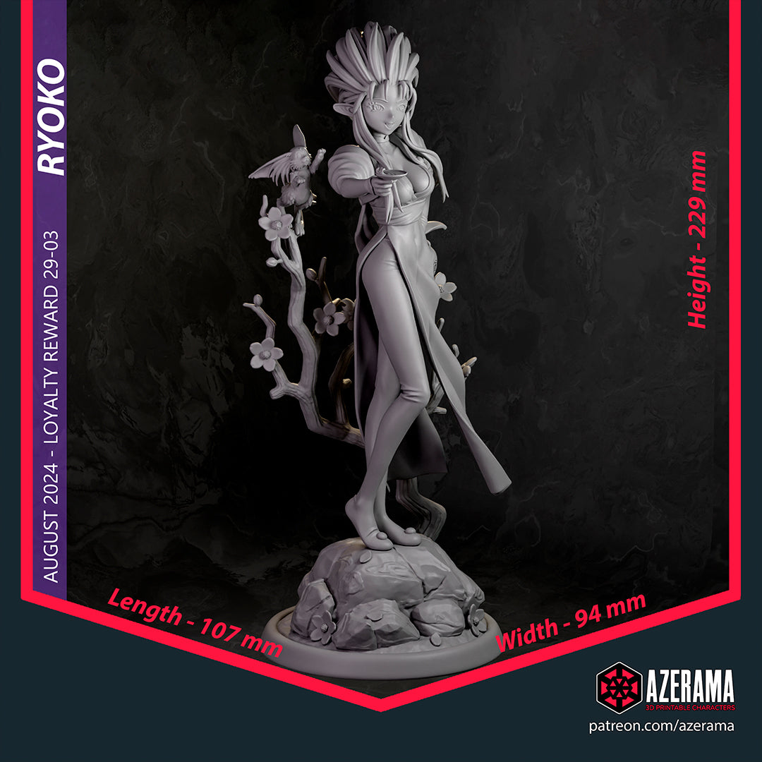 Ryoko - Unassembled and Unpainted Garage Kit - Model Designed by Azerama