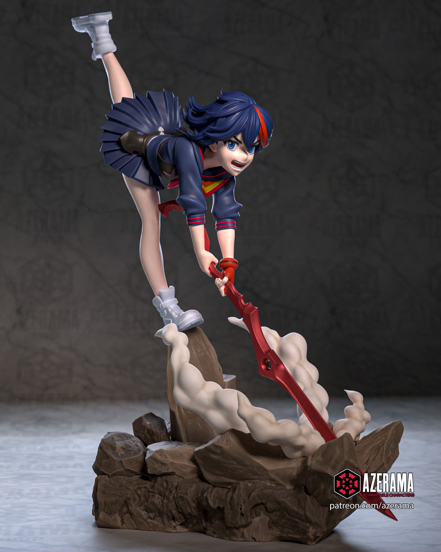 Ryuko and Satsuki - Unassembled and Unpainted Garage Kit - Model Designed by Azerama