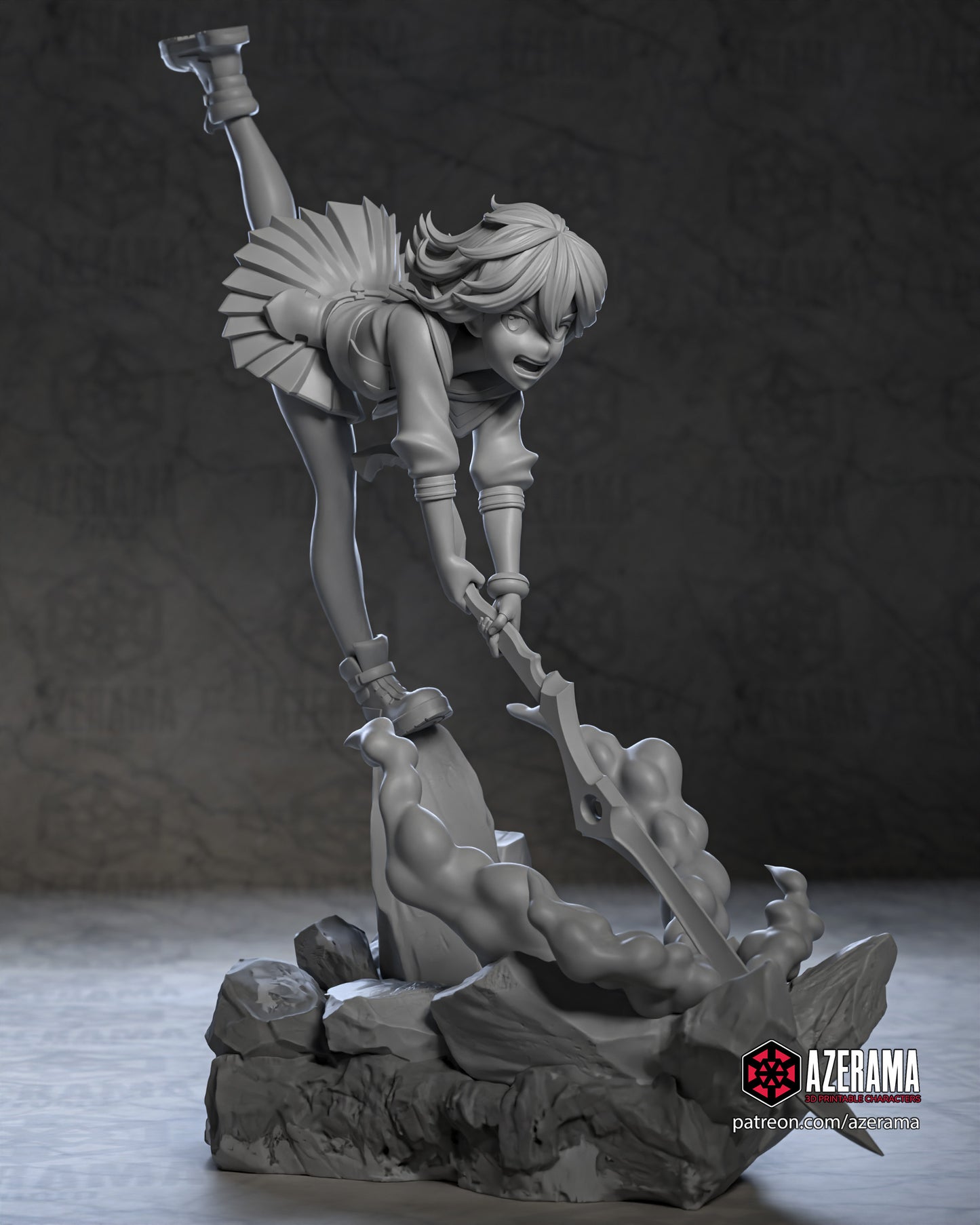 Ryuko and Satsuki - Unassembled and Unpainted Garage Kit - Model Designed by Azerama