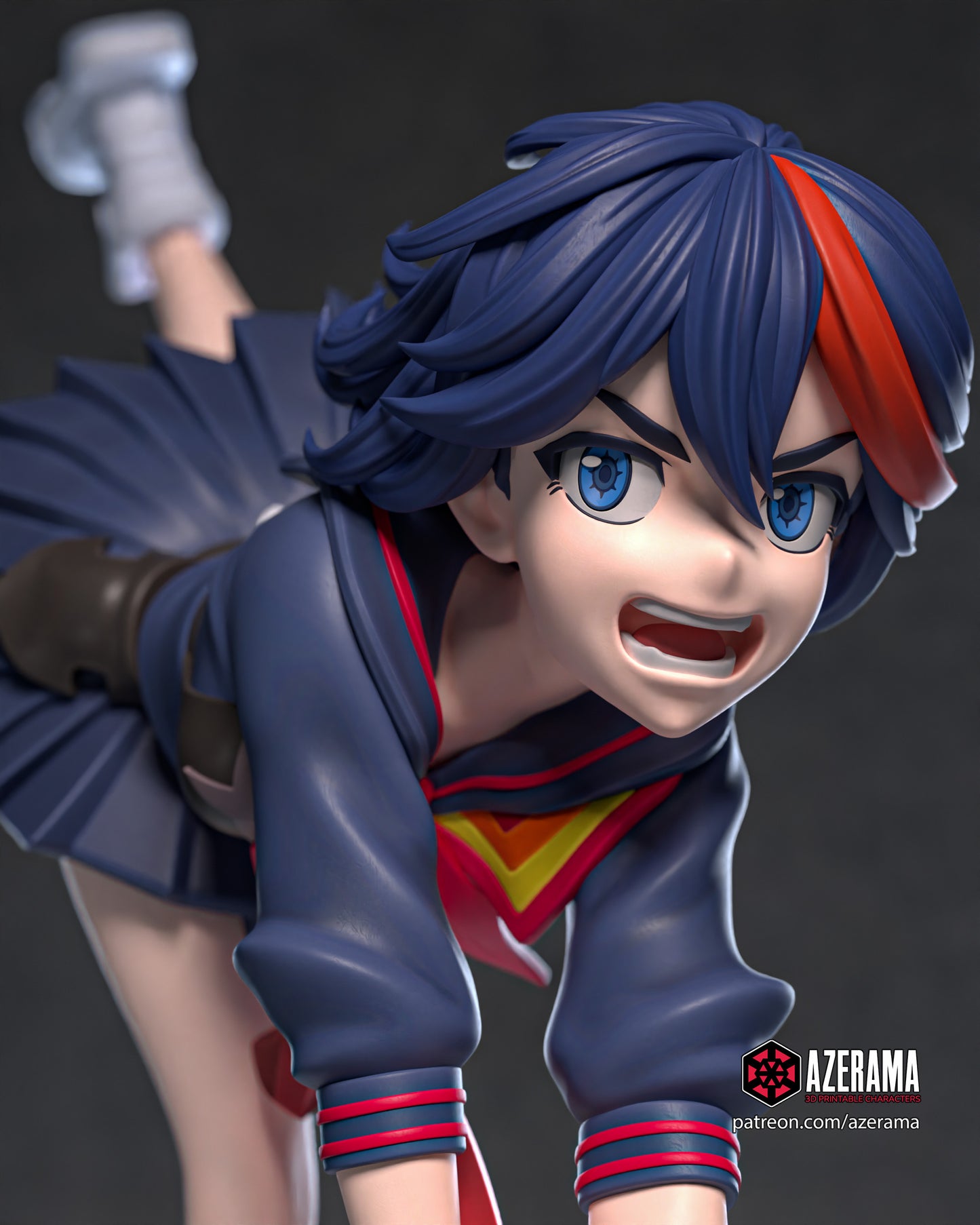 Ryuko and Satsuki - Unassembled and Unpainted Garage Kit - Model Designed by Azerama