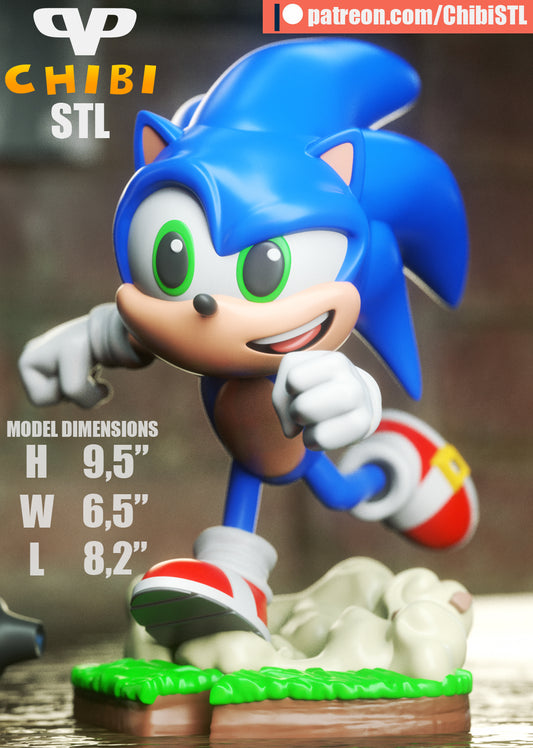 Sonic  - Unassembled and Unpainted Garage Kit - Model Designed by ChibiSTL
