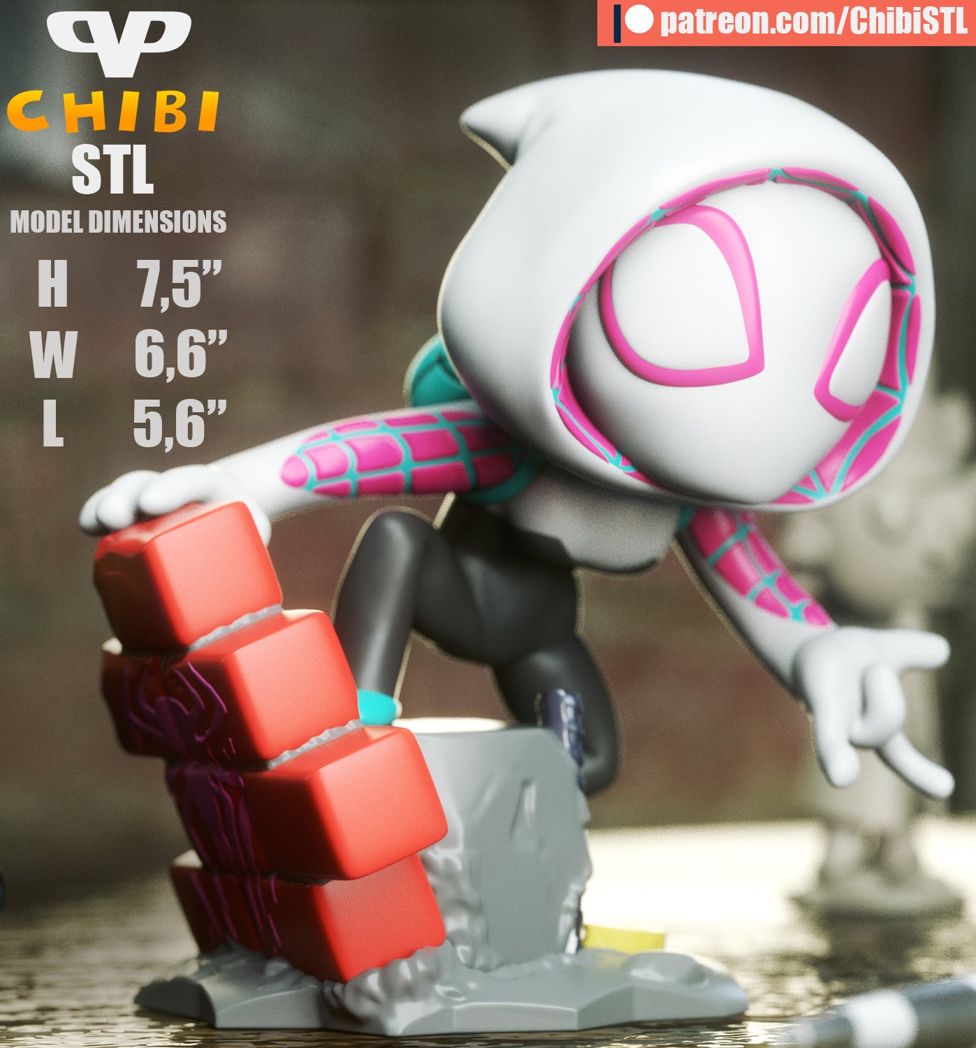 Spdier-Gwen - Unassembled and Unpainted Garage Kit - Model Designed by ChibiSTL