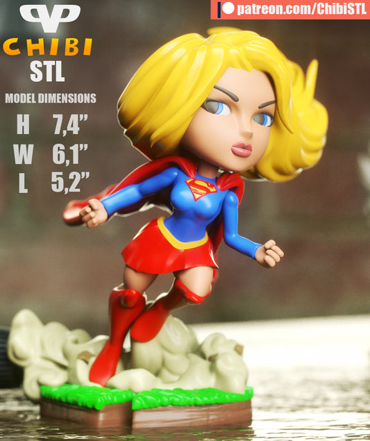 Supergirl  - Unassembled and Unpainted Garage Kit - Model Designed by ChibiSTL