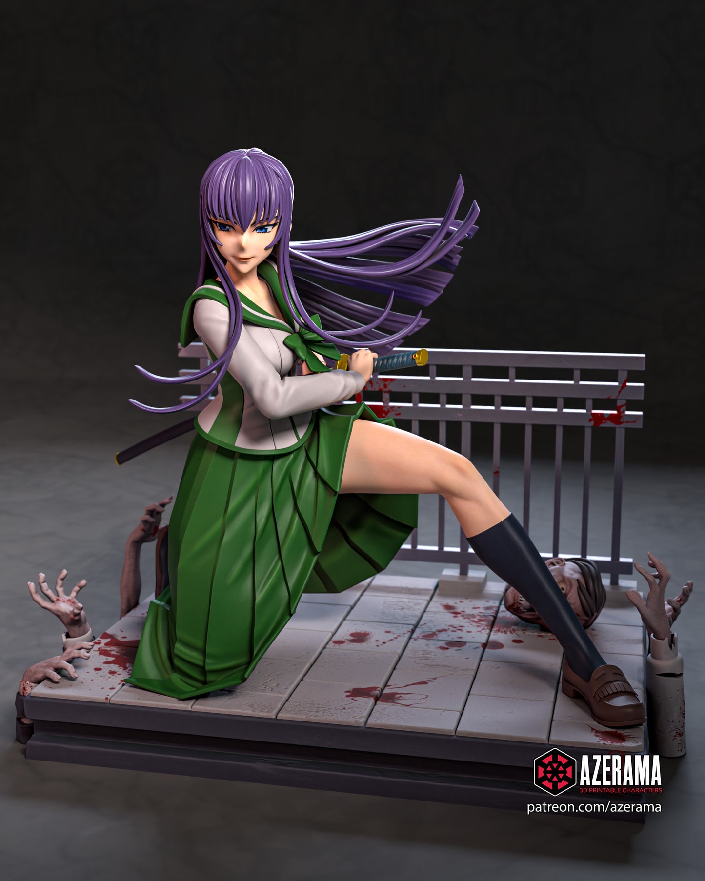 Saeko x Rei - Unassembled and Unpainted Garage Kit - Model Designed by Azerama