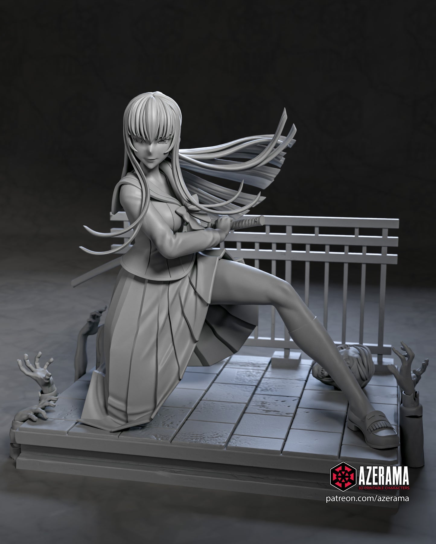 Saeko x Rei - Unassembled and Unpainted Garage Kit - Model Designed by Azerama
