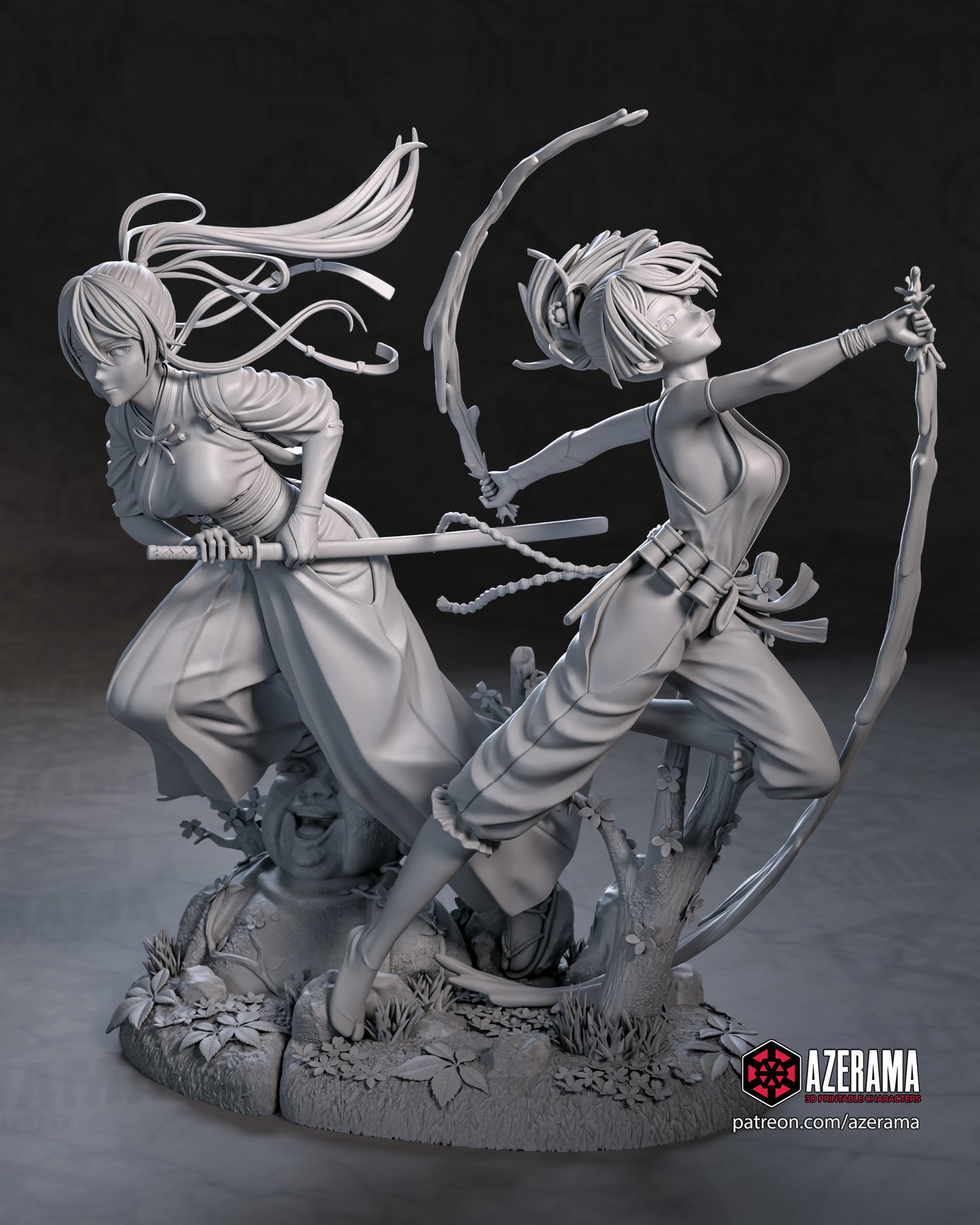 Yuzuriha x Sagiri - Unassembled and Unpainted Garage Kit - Model Designed by Azerama