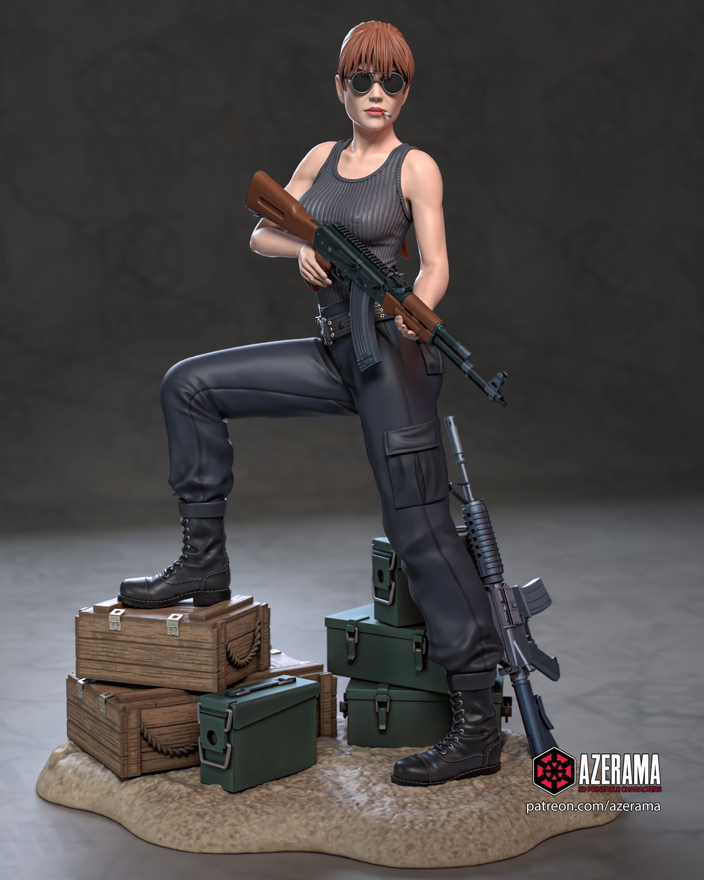 Sarah Connor - Unassembled and Unpainted Garage Kit - Model Designed by Azerama